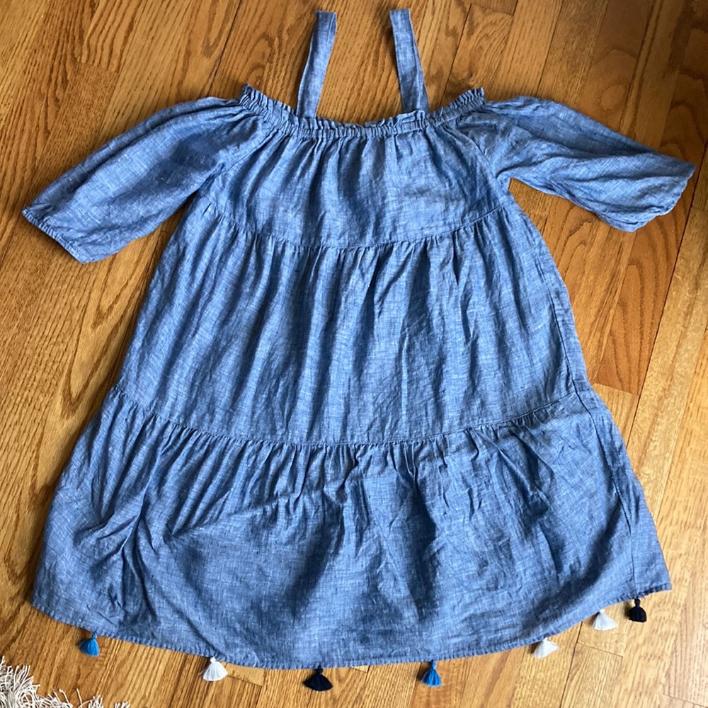 Vineyard fines blue linen dress